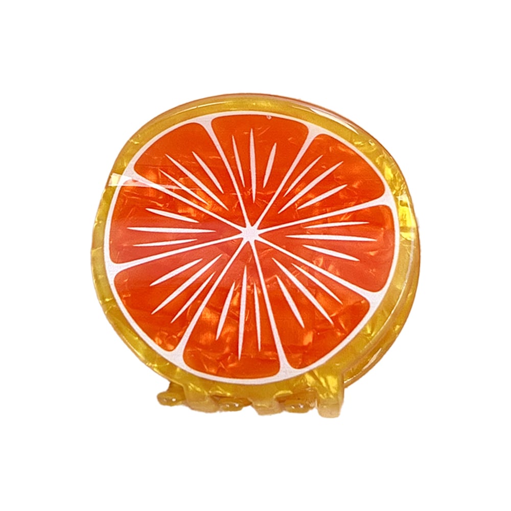 1 Piece Fresh  Sweet Round Lemon  Shaped PVC Women's Hair Claws h5Picture3