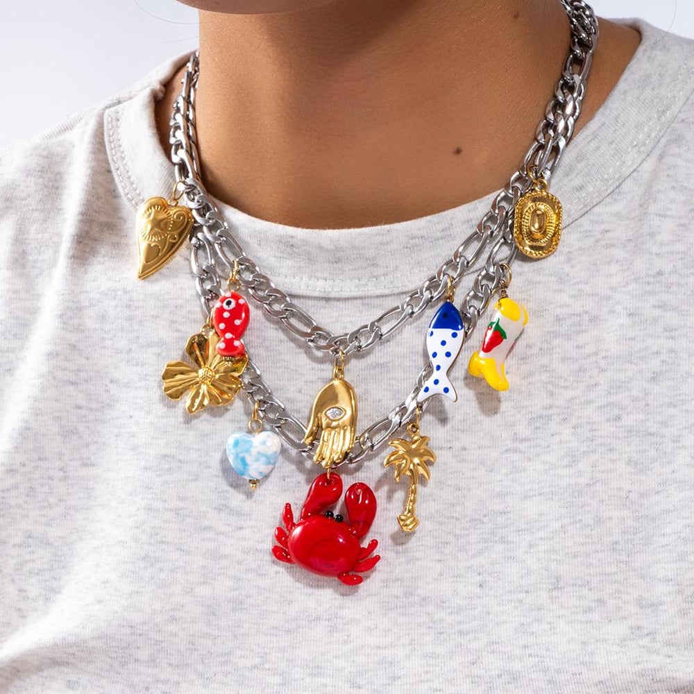 1 Stück Vivid Crab Edelstahl Gold Farbe Damen Anhänger Halsketten Bild5