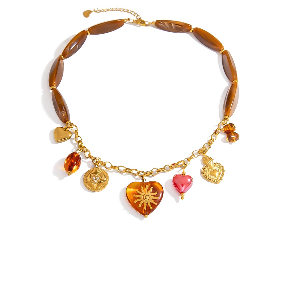 1 Piece Romantic Series Classic Heart Stainless Steel  Women's Pendant Necklaces