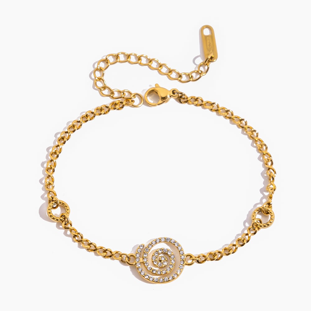 1 Piece Sweet Bow Knot Stainless Steel Gold Color Women's Charm Bracelets
