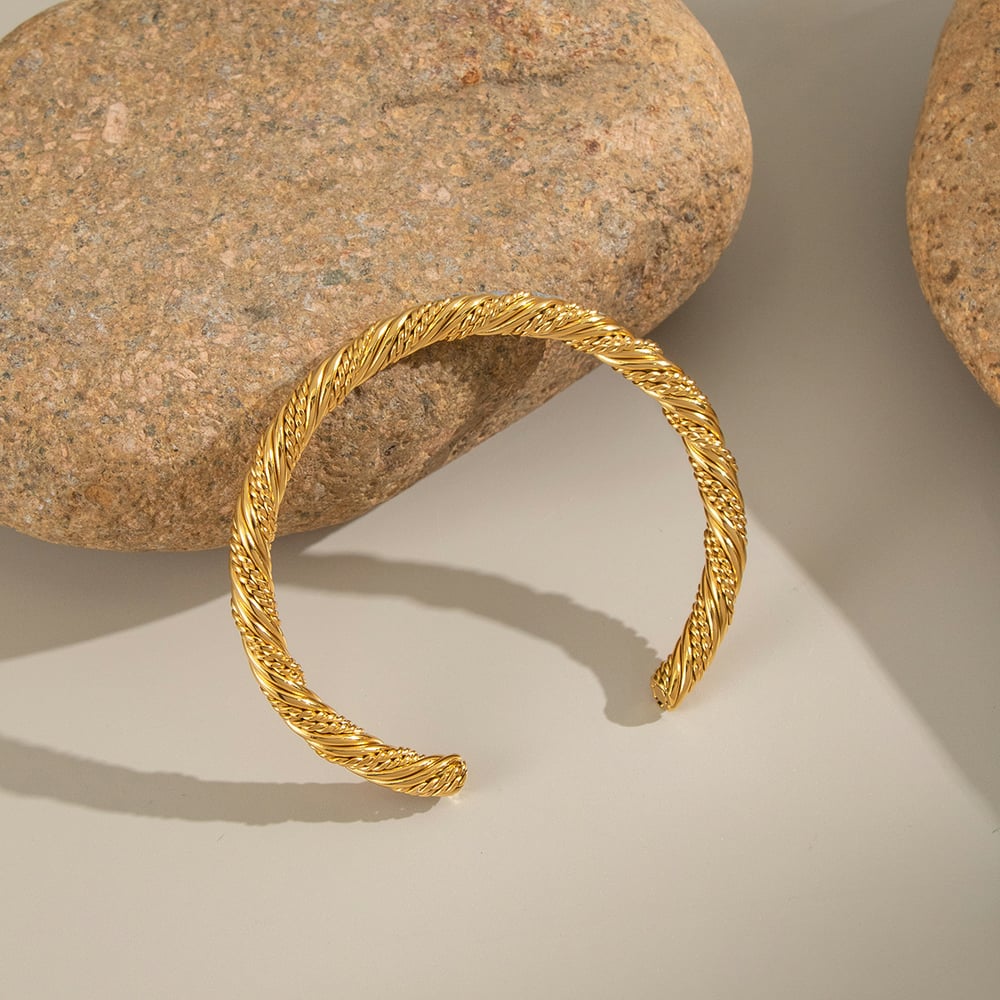 1 Piece Stainless Steel Gold Color Cuff Bracelet h5Picture4