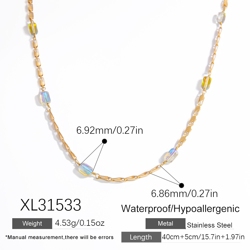 1 Piece Simple  Bohemian Irregular Shape Stainless Steel  Women's Chain Necklaces h5Picture2