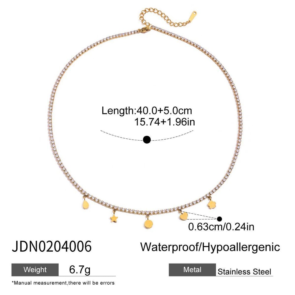 1 Piece Exqusite Star Stainless Steel Gold Color Women's Pendant Necklaces