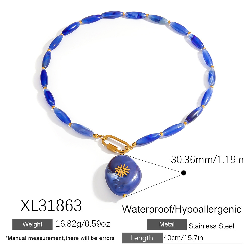 1 Stück klassische unregelmäßige Herzform aus Harz und Naturstein für Damen mit Perlen h5Bild2