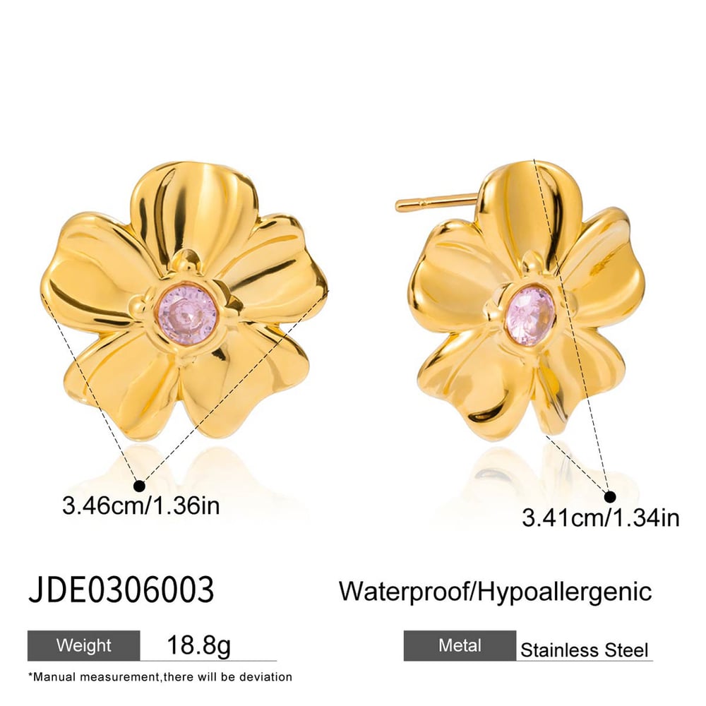 Süße Blume Edelstahl Gold Farbe frauen Schmuck Sets