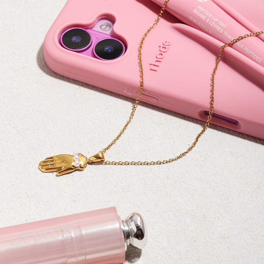 1 Piece Simple Palm Stainless Steel Gold Color Women's Pendant Necklaces h5Picture6