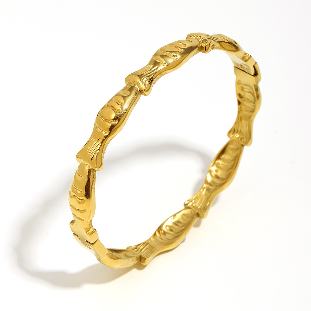 1 Piece Chic Fish Stainless Steel Gold Color Women's Bangles