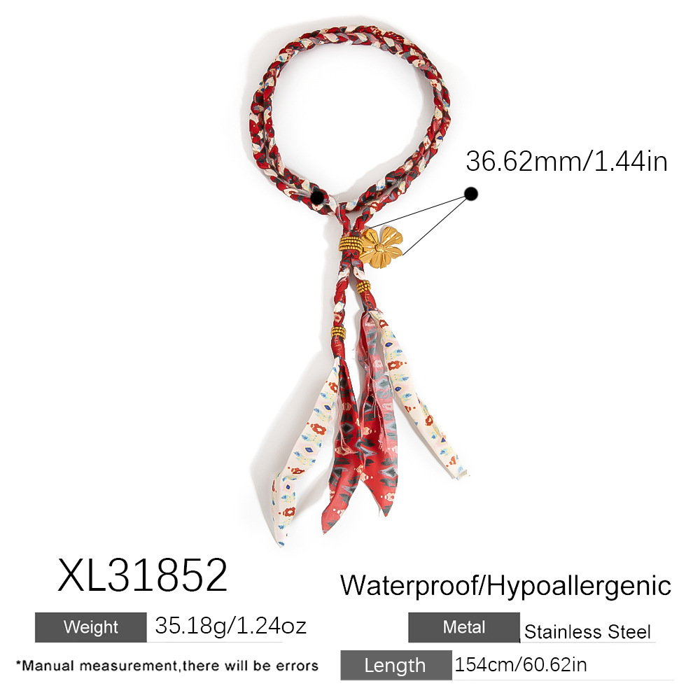 1 Piece Tylish Scarf With Stainless - Steel Buttons  Women's Long Necklaces Picture2