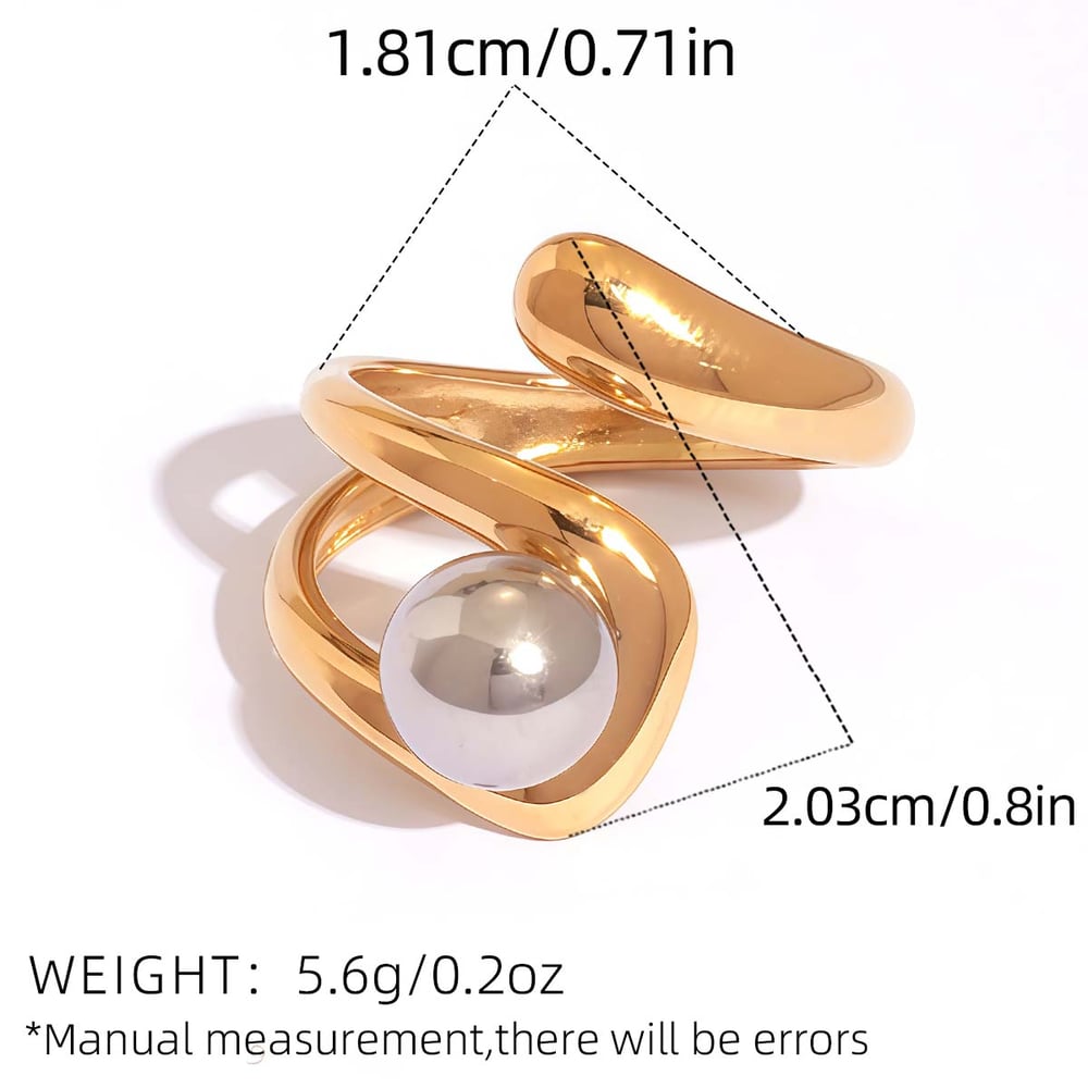 1 Piece  Mixed Gold Color And Silver Colors Stainless Steel Women’s Statement Rings Picture2