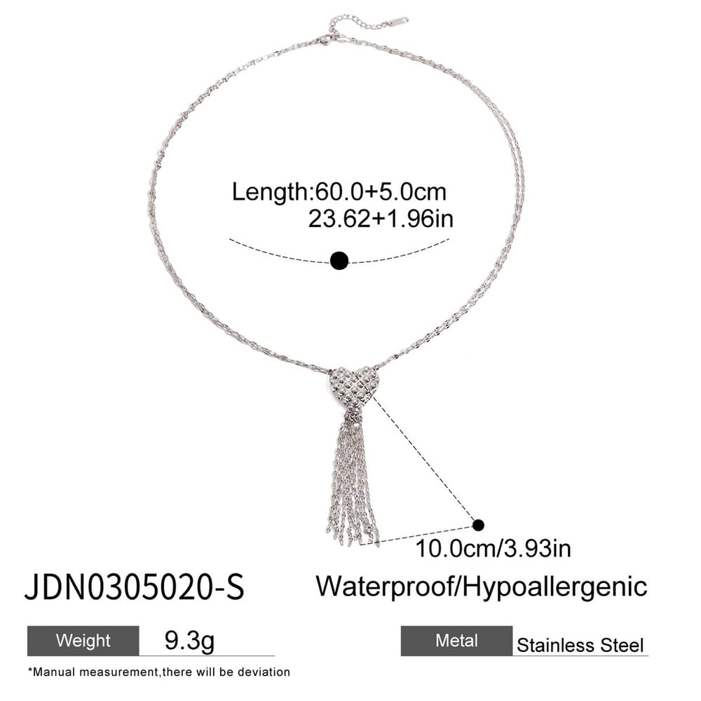 1 Piece Sexy Heart Stainless Steel Silver Color Women's Pendant Necklaces h5Picture2