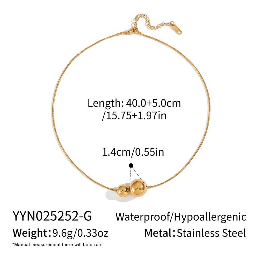 1 Stück Halskette mit Kugelanhänger aus Edelstahl 