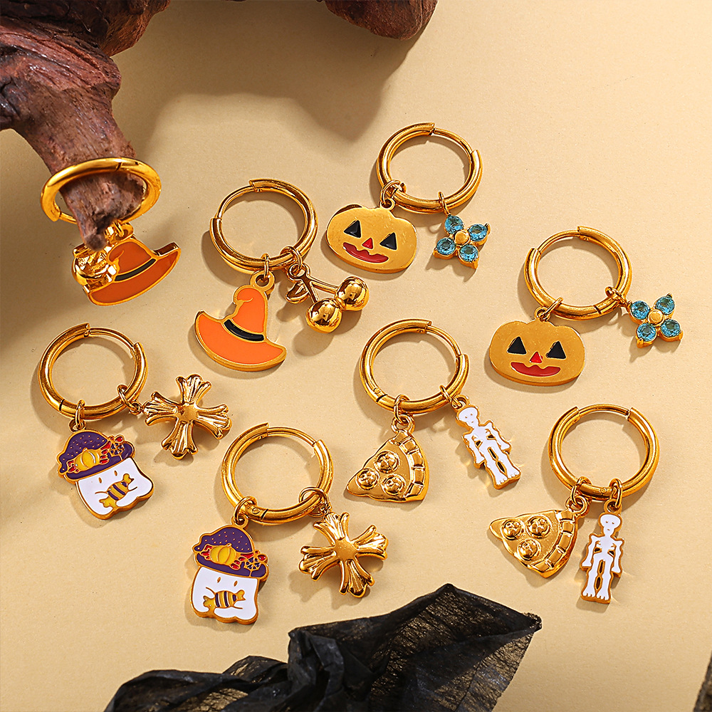 1 Paar Halloween-Ohrhänger aus Edelstahl h5Bild3