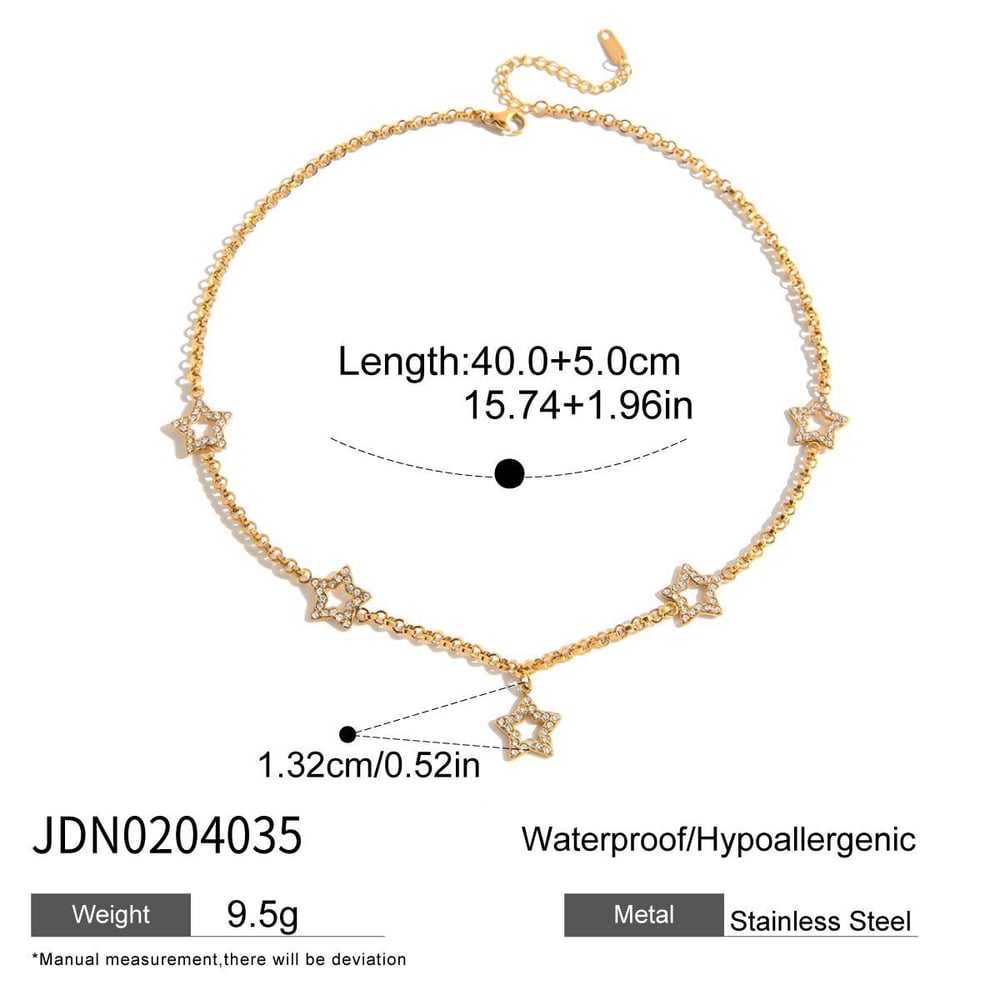 1 Piece Delicate Star Stainless Steel Gold Color Women's Pendant Necklaces h5Picture2