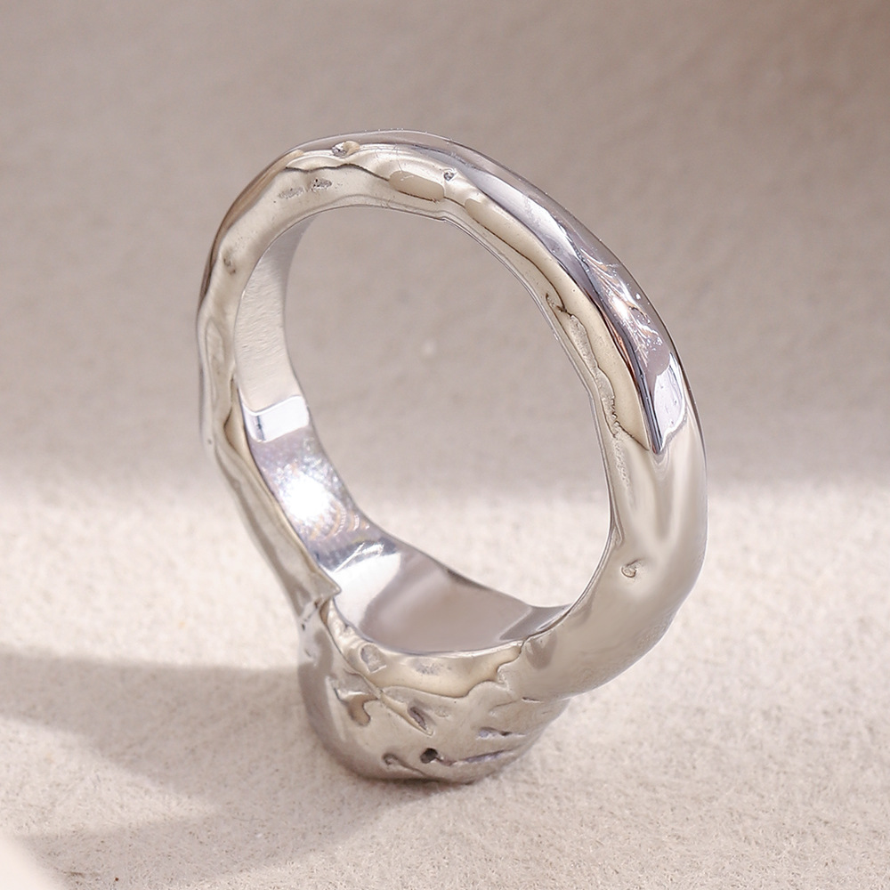 1 Piece Delicate Stainless Steel Gold Color Women's Gemstone Rings Picture6