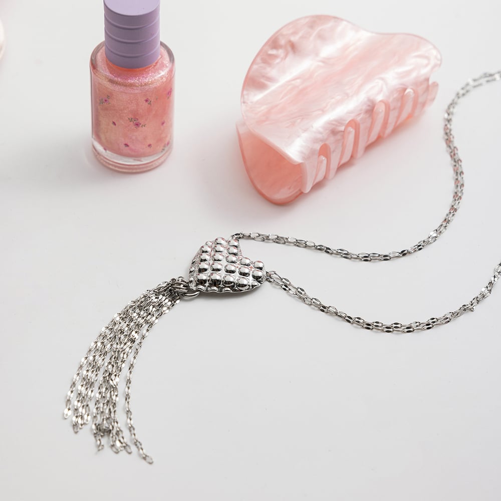 1 Piece Sexy Heart Stainless Steel Silver Color Women's Pendant Necklaces h5Picture3