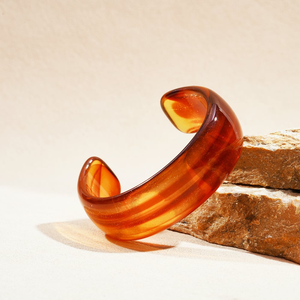 1 Stück einfache Manschettenarmbänder aus Acryl mit Farbverlauf für Damen h5Bild5