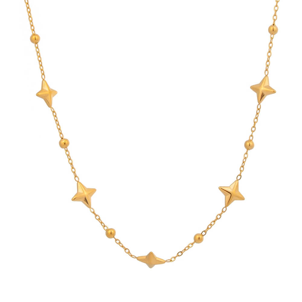 1 Piece Stars Stainless Steel Gold Color Chain Necklace Picture6