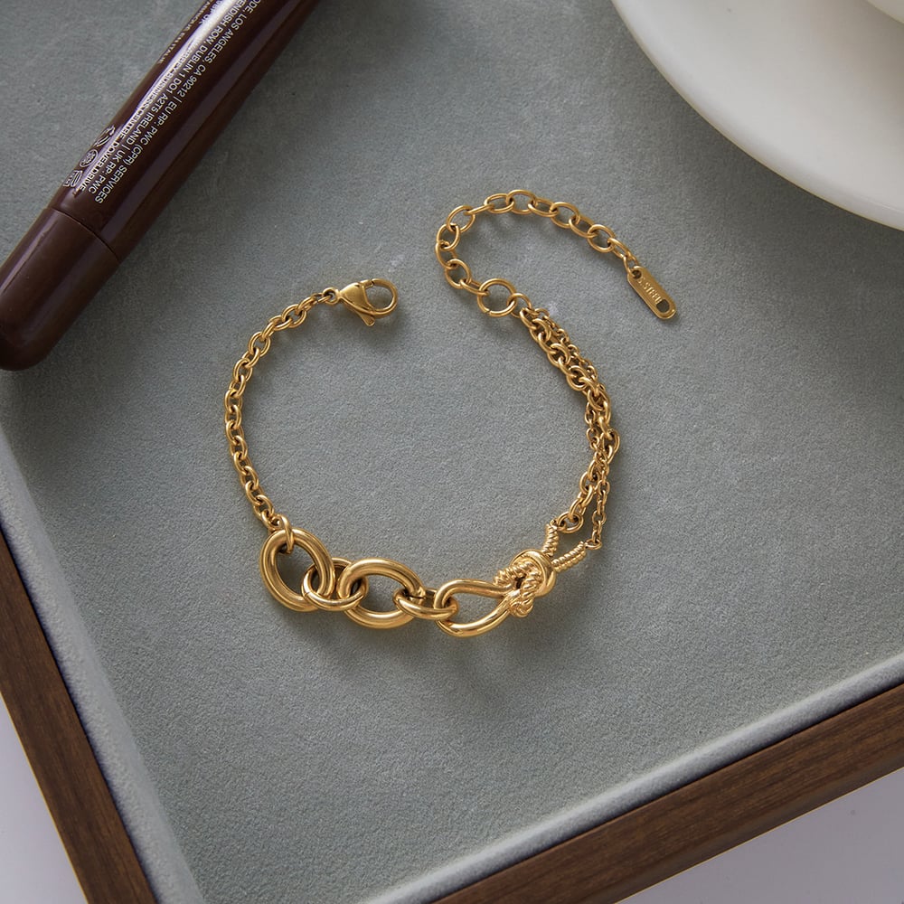 1 Piece Mixed Gold Color And Silver Colors Stainless Steel Women's Chain Bracelets h5Picture6