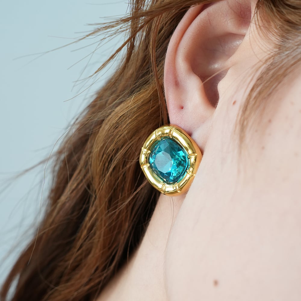 1 Pair Simple  Natural Rectangle Stainless Steel  Gold Color Women's Stud Earrings Picture7