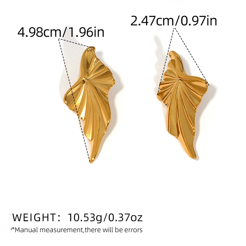 1 Piece Designable Irregular Shape Stainless Steel Gold Color Women's Stud Earrings
