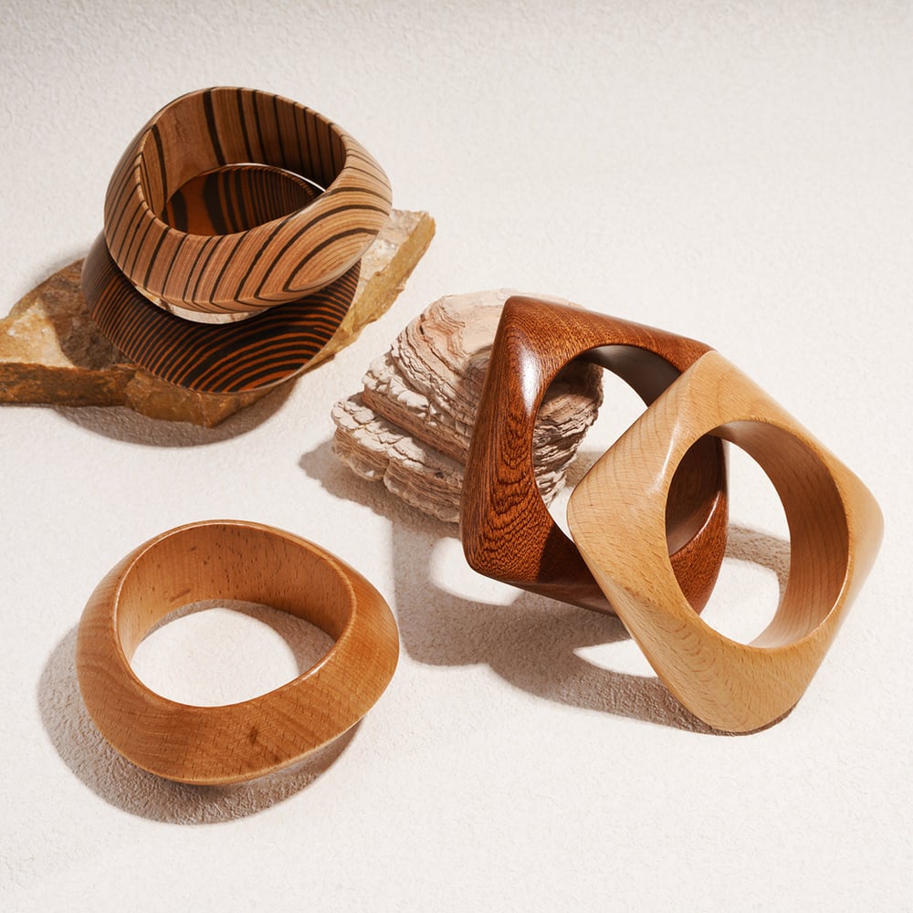 1 Piece Wood Statement Bangle h5Picture3