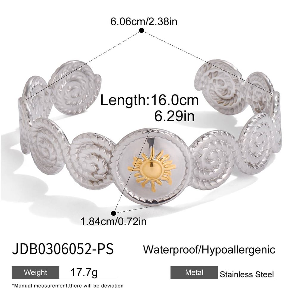 1 Piece Simple Vortex Stainless Steel Women's Cuff Bracelets h5Picture2