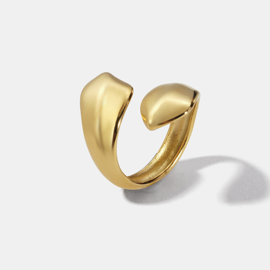 Solid Color Stainless Steel Gold Color Minimalist Ring h5Picture2