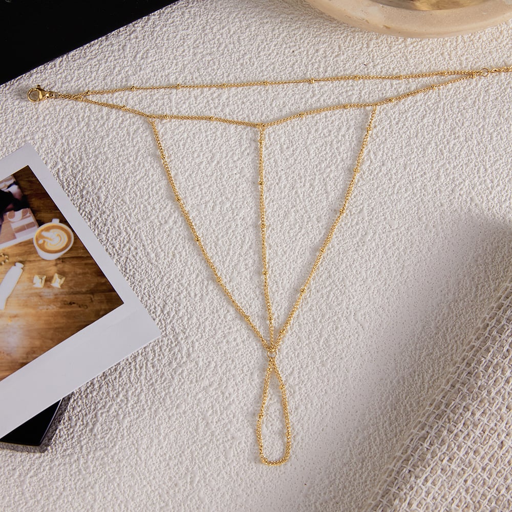 1 Piece Minimalist Daily Lines Stainless Steel Gold Color Women's Chain Bracelets h5Picture6