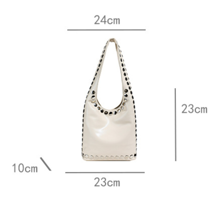 1 Stück luxuriöse lässige PU-Umhängetaschen für Damen mit Nieten h5Bild2