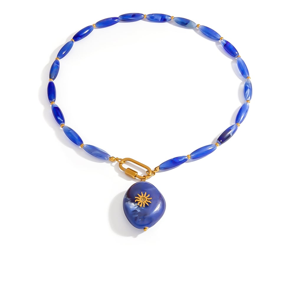 1 Stück klassische unregelmäßige Herzform aus Harz und Naturstein für Damen mit Perlen