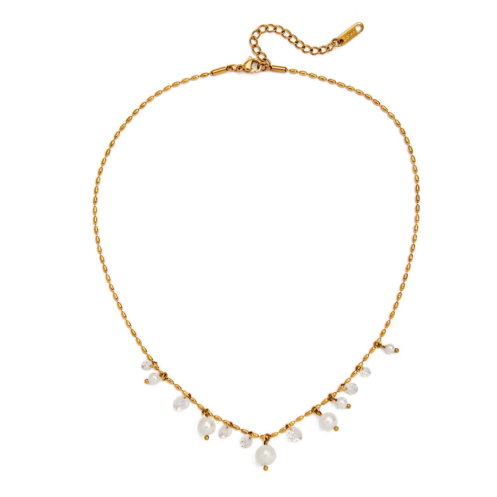 1 Piece Elegant Tassel Stainless Steel Gold Color Women's Pendant Necklaces h5Picture8