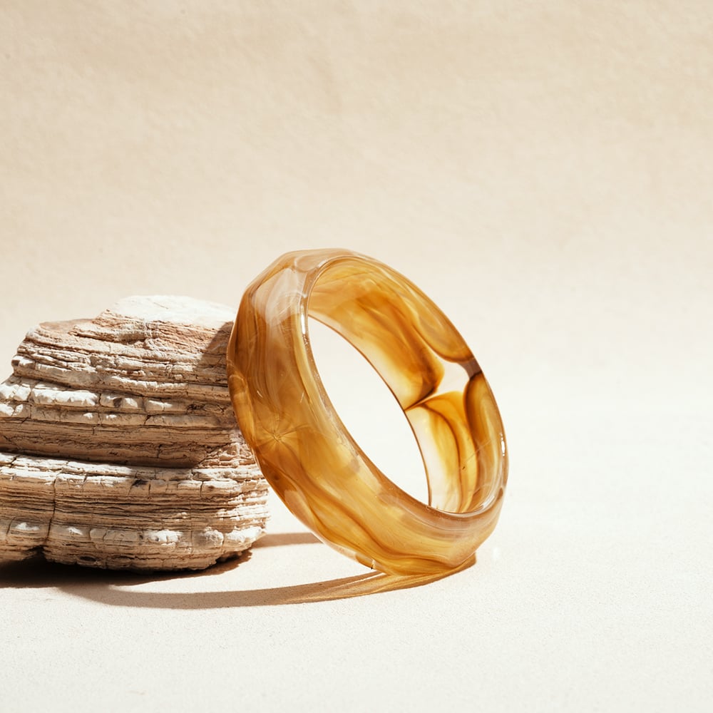 1 Stück einfache, unregelmäßige Acrylarmreifen mit Farbverlauf für Damen h5Bild5