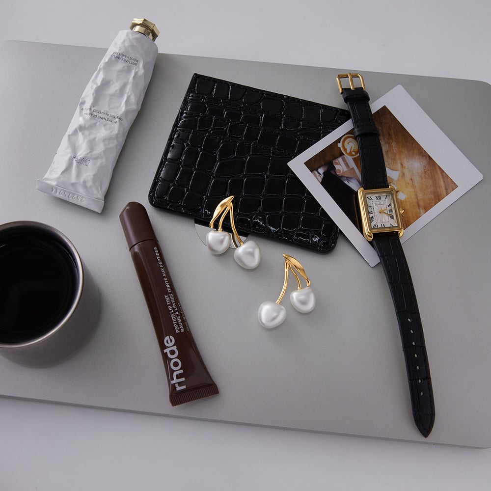 1 Pair Glamorous Cherry Stainless Steel Gold Color Women's Stud Earrings h5Picture5