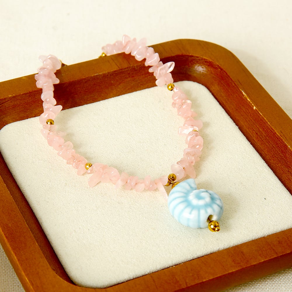 Sweet Natural Stones Ceramic Pendant Necklace Set h5Picture5