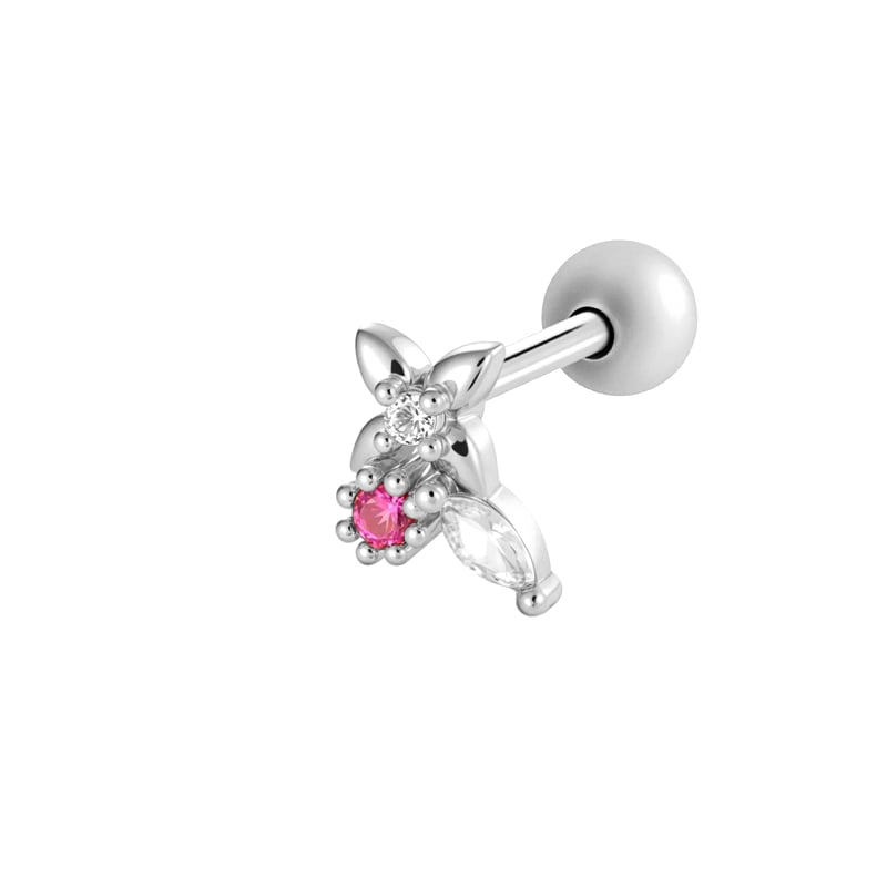 1 Stück Herz Schmetterling Kupfer Gold Farbe Zirkon Piercing Ohrring