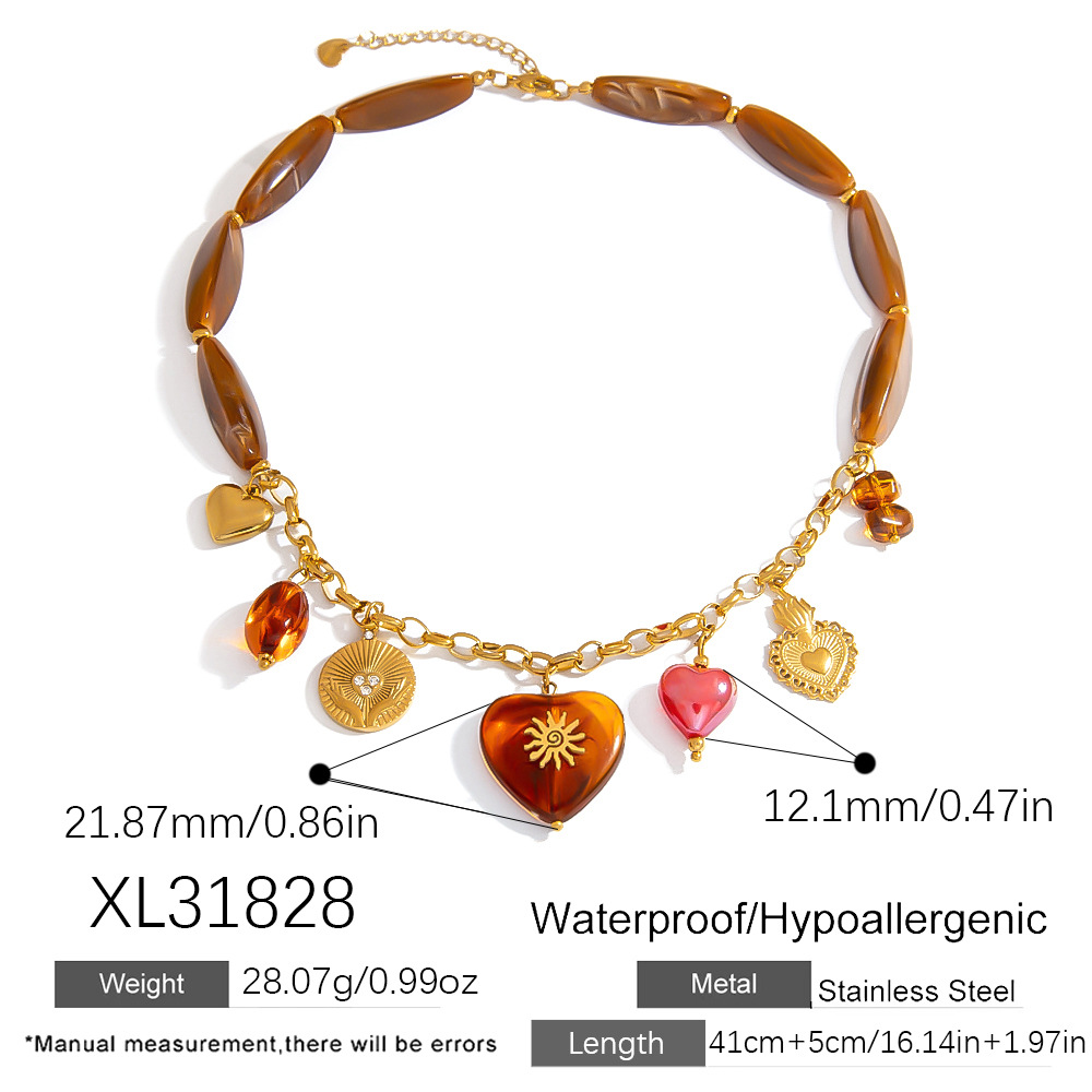 1 Piece Romantic Series Classic Heart Stainless Steel  Women's Pendant Necklaces h5Picture2