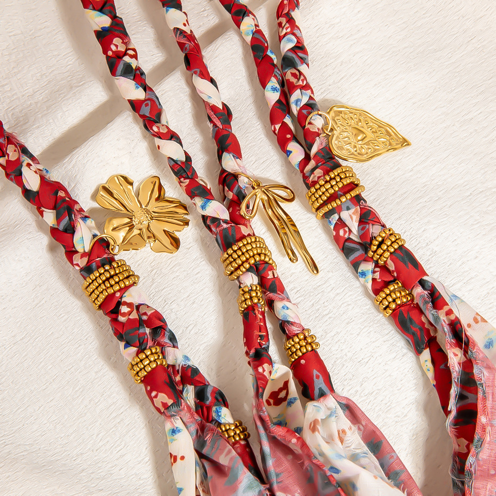 1 Piece Tylish Scarf With Stainless - Steel Buttons  Women's Long Necklaces Picture4