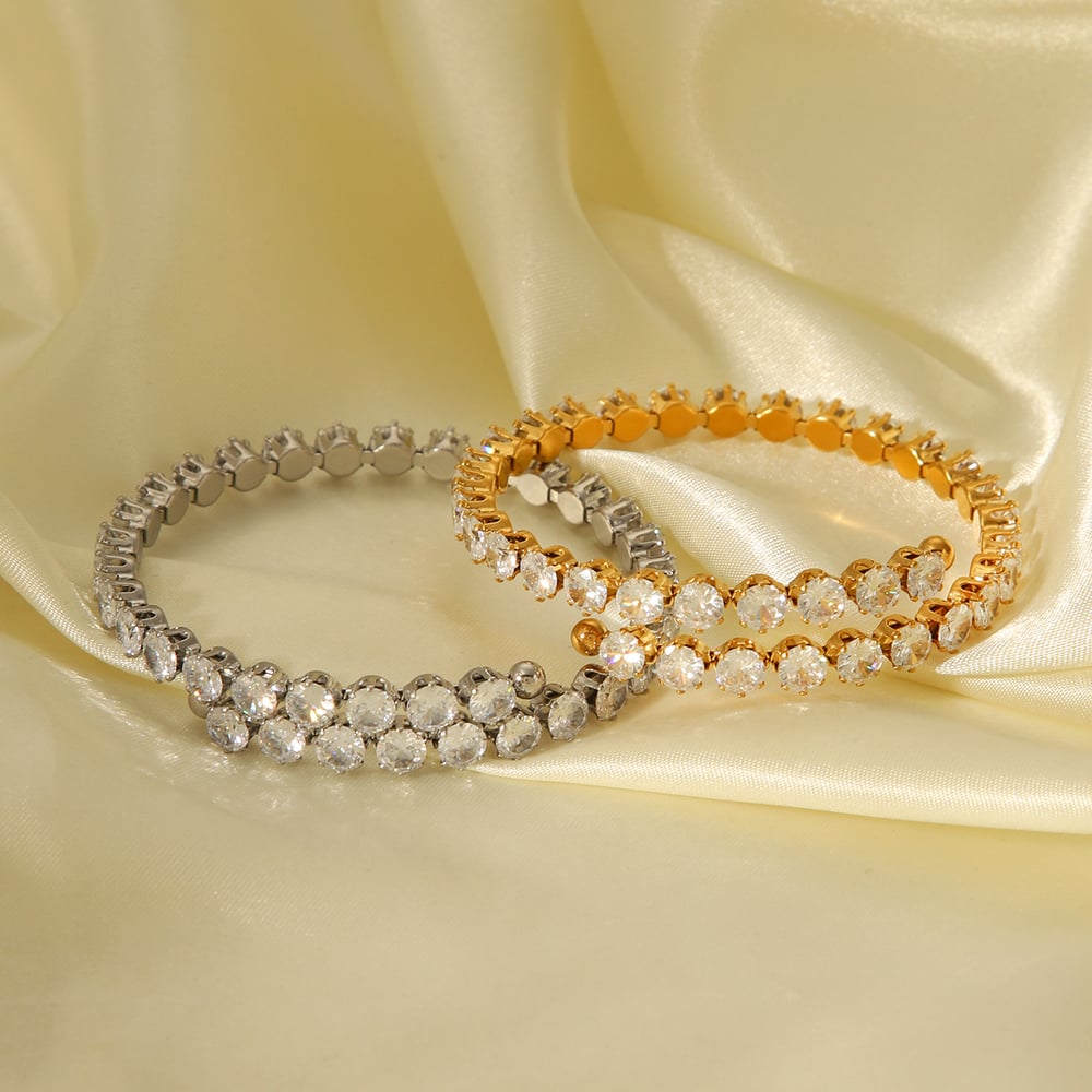 1 Piece Simple Circle Stainless Steel  Women's Bangles h5Picture7