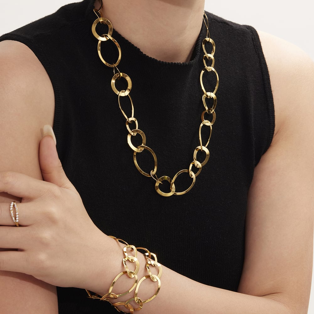 Irregular Oval Shape Stainless Steel Gold Color Women's Jewelry Sets h5Picture2