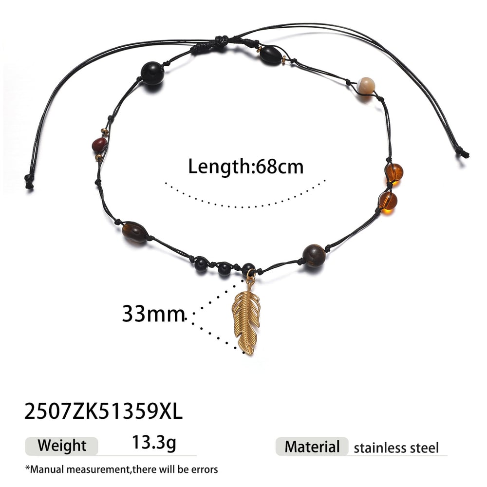 1 Piece Natural Stone Beaded Necklace