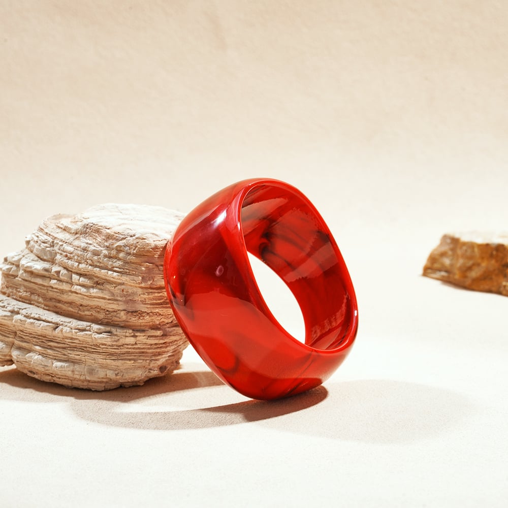 1 Stück einfache leichte Luxus unregelmäßige Farbverlauf Acryl Damen Armreifen h5Bild3