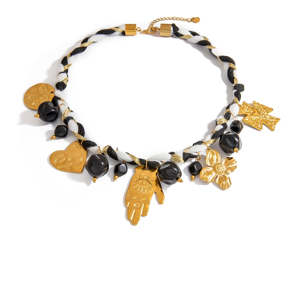 1 Piece Luxurious Simple Irregular Shape Patchwork Braided Rope  Women's Pendant Necklaces