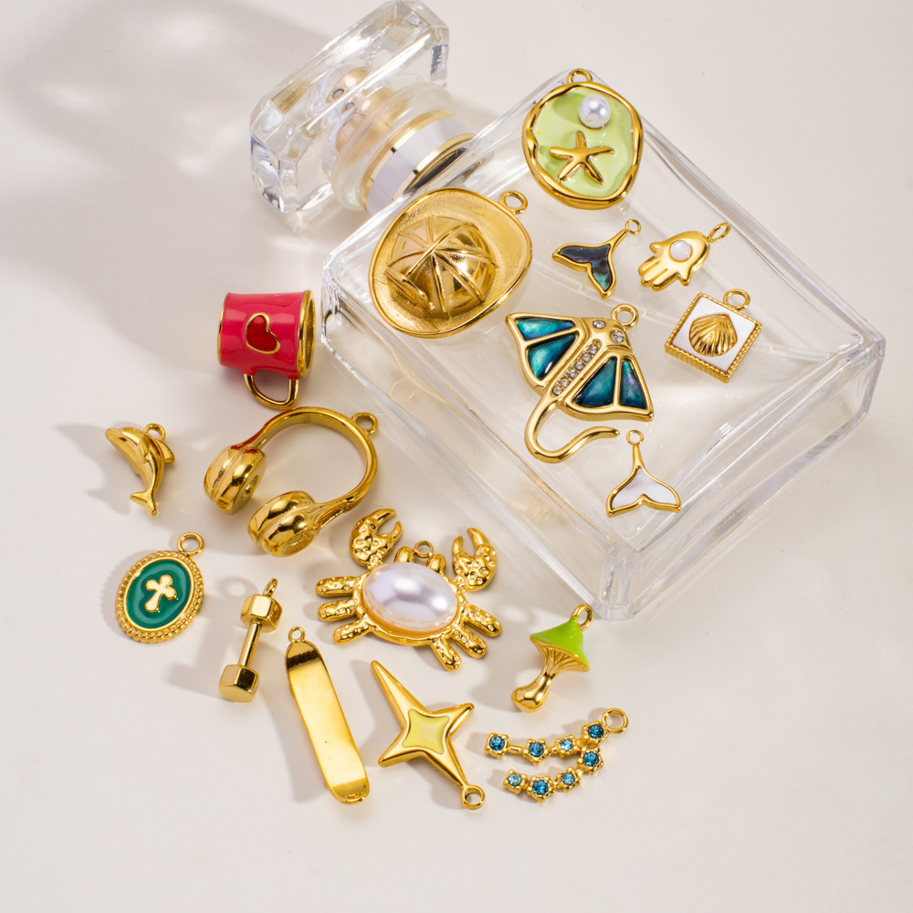 1 Piece  DIY Cute Irregular Shape Animal Stainless Steel  Women's Pendants Picture2