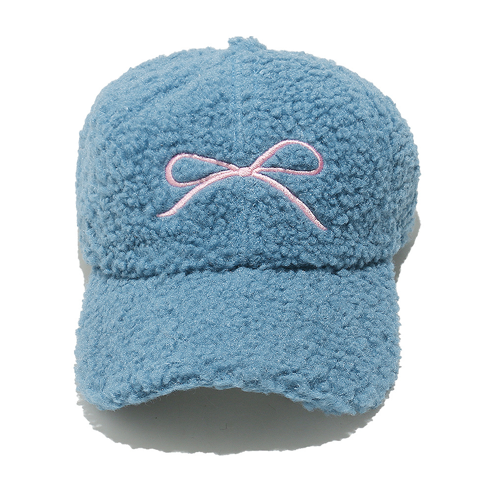 1 Stück süßer Damenhut aus Plüsch mit Schleife h5Bild5