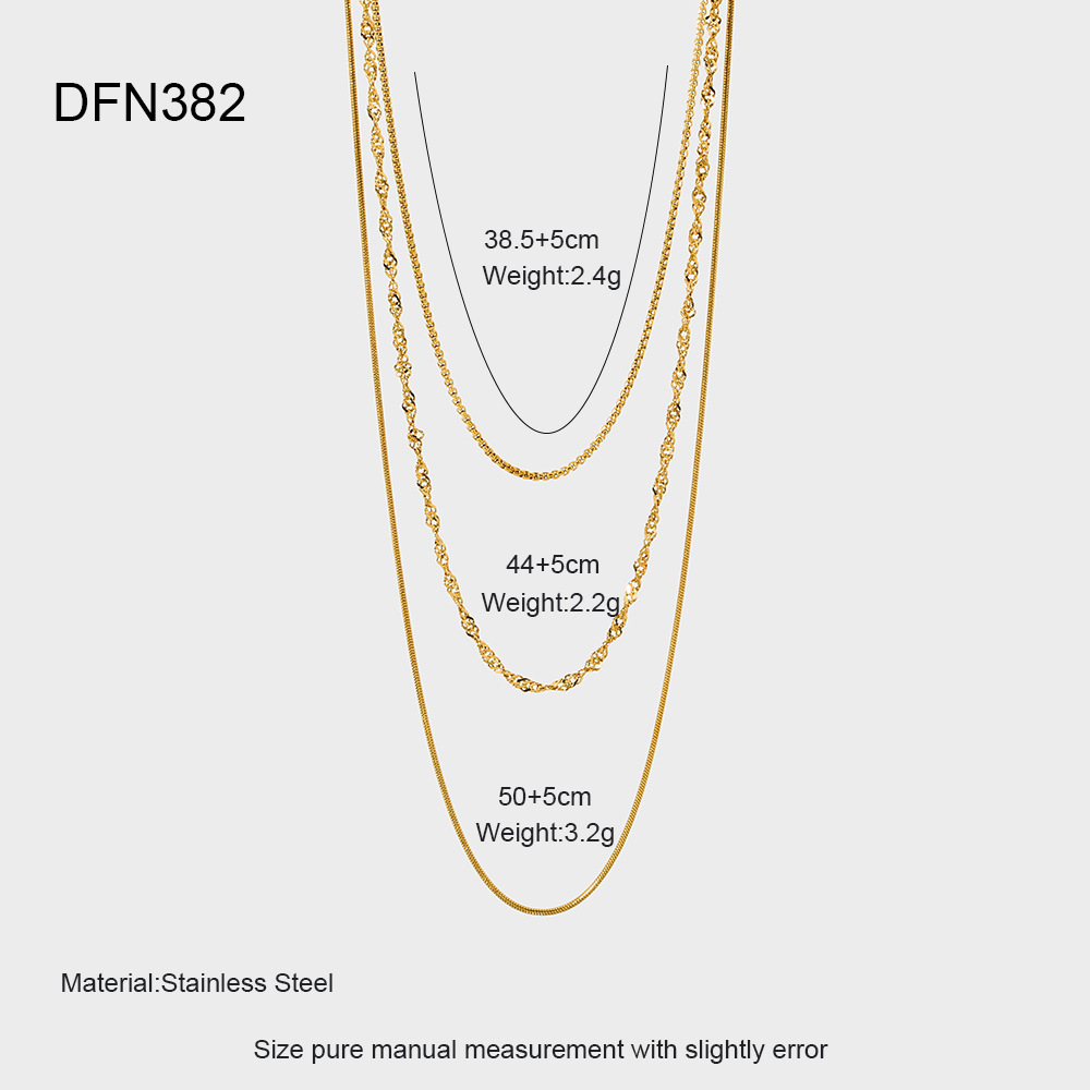 Multi-layered Daily Chain Stainless Steel  Women's Layered Necklaces