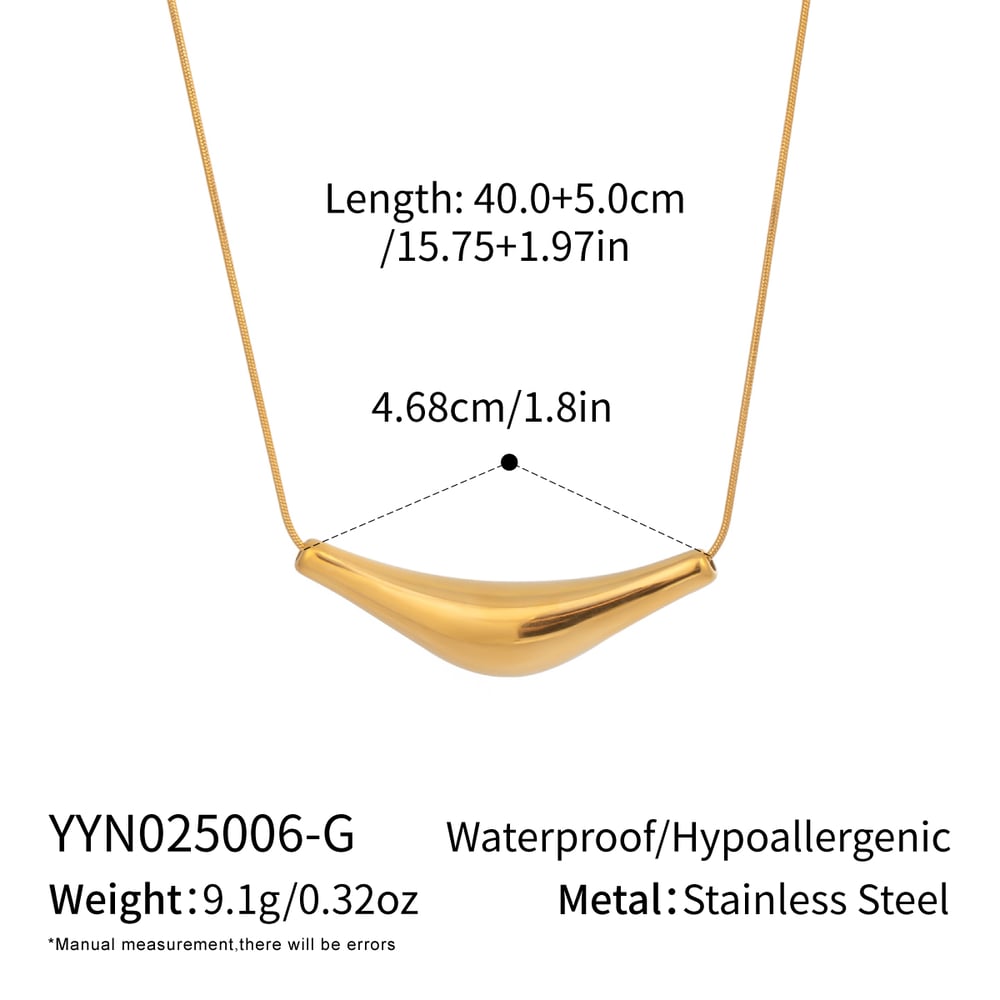 1 Piece Irregular Shape Stainless Steel Gold Color Pendant Necklace