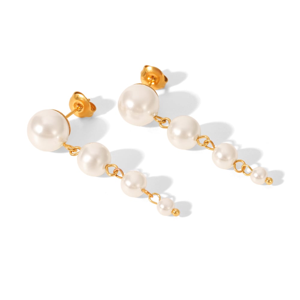 1 Paar romantische, elegante Quasten-Ohrringe aus Edelstahl für Damen h5Bild6