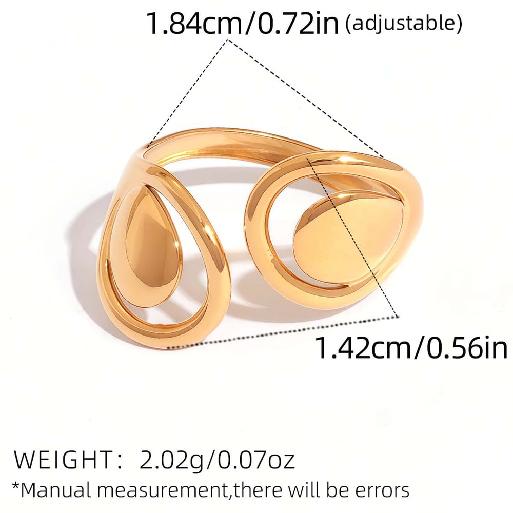 1 Stück Vintage Fashion Minimalist Hohl Edelstahl Damen Statement Ringe