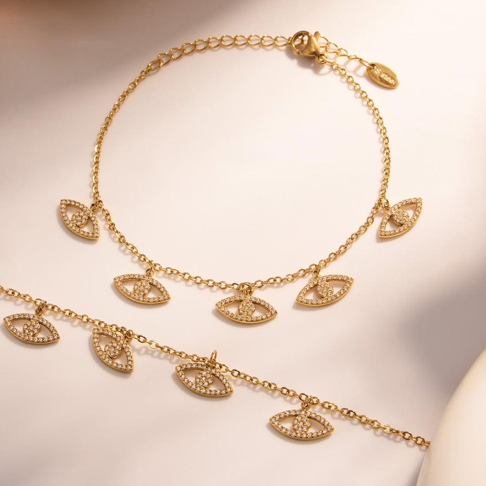 1 Piece Classic Letter Stainless Steel Gold Color Zircon Women's Charm Bracelets Picture4