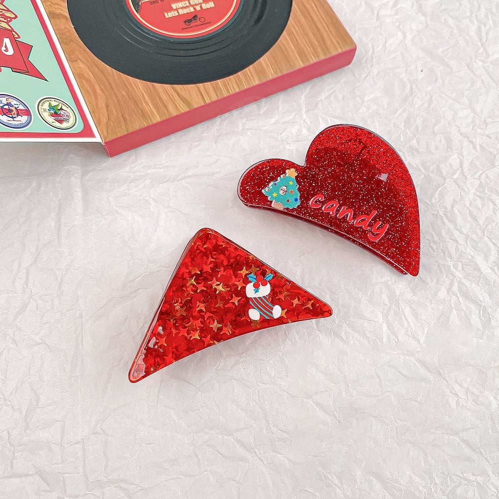 1 Piece Cute Christmas Tree - Shaped Pattern Acrylic Women's Hair Claws h5Picture2